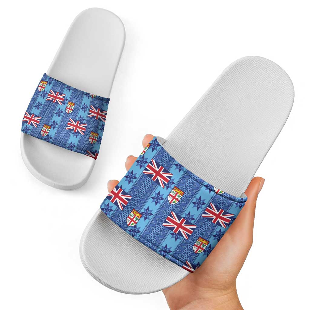 Fiji Masi Tapa Slide Sandals Coat Of Arms LT05 - Polynesian Pride