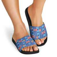 Fiji Masi Tapa Slide Sandals Coat Of Arms LT05 - Polynesian Pride
