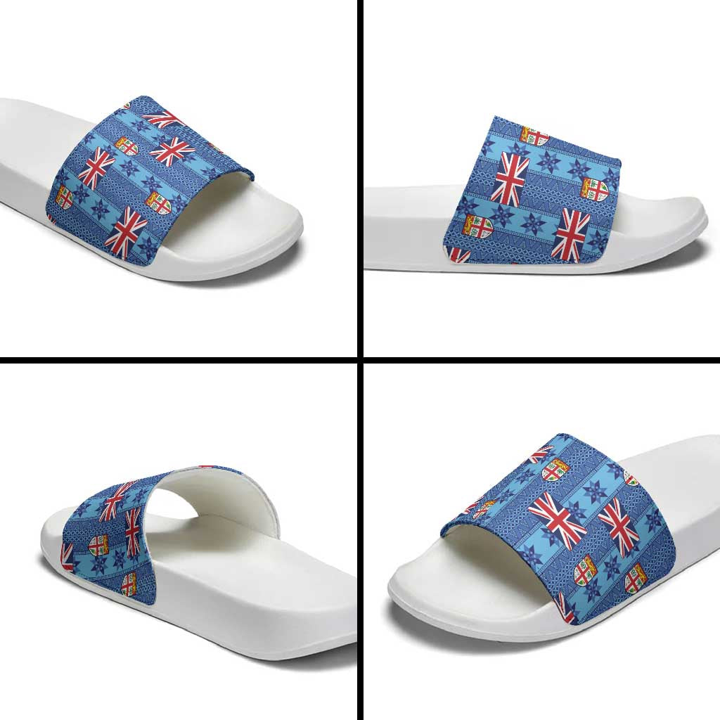 Fiji Masi Tapa Slide Sandals Coat Of Arms LT05 - Polynesian Pride