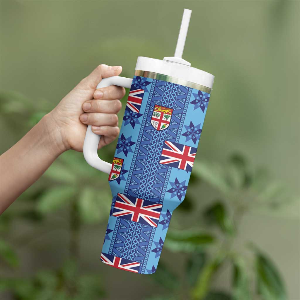 Fiji Masi Tapa Tumbler With Handle Coat Of Arms - Polynesian Pride