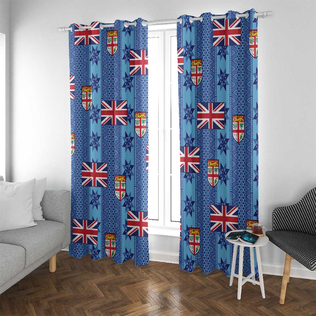 Fiji Masi Tapa Window Curtain Coat Of Arms - Polynesian Pride