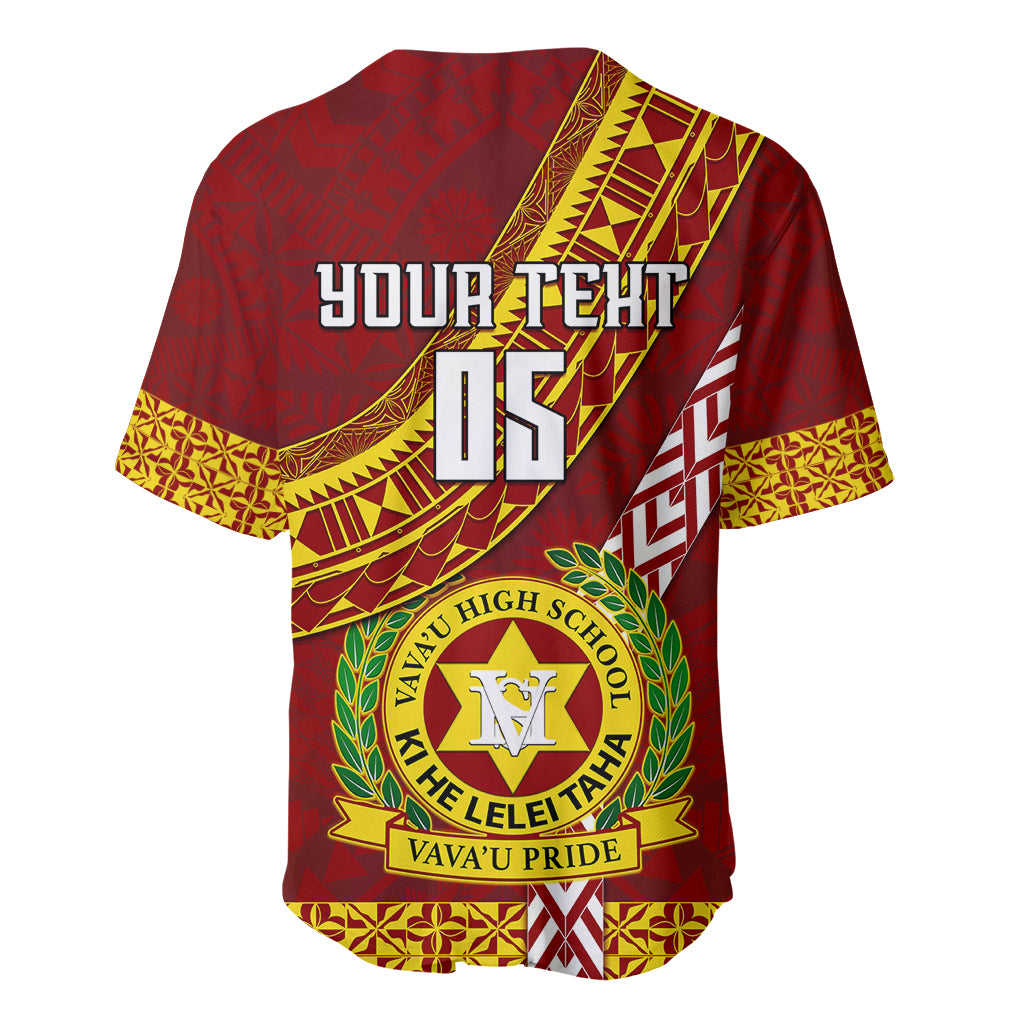 Custom Vavau High School Baseball Jersey Tongan Kupesi Pattern LT05 - Polynesian Pride