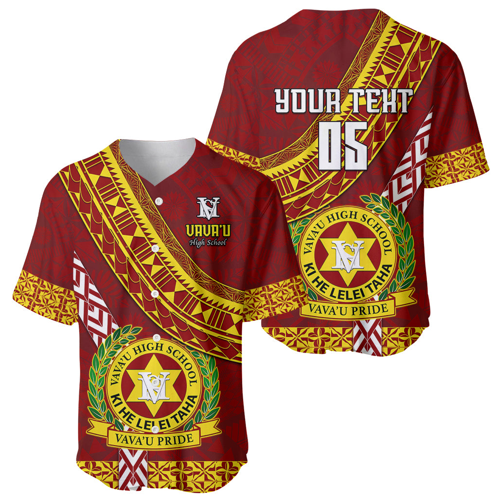 Custom Vavau High School Baseball Jersey Tongan Kupesi Pattern LT05 - Polynesian Pride
