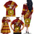 Custom Vavau High School Family Matching Off Shoulder Long Sleeve Dress and Hawaiian Shirt Tongan Kupesi Pattern LT05 - Polynesian Pride