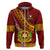 Custom Vavau High School Hoodie Tongan Kupesi Pattern LT05 Zip Hoodie Red - Polynesian Pride