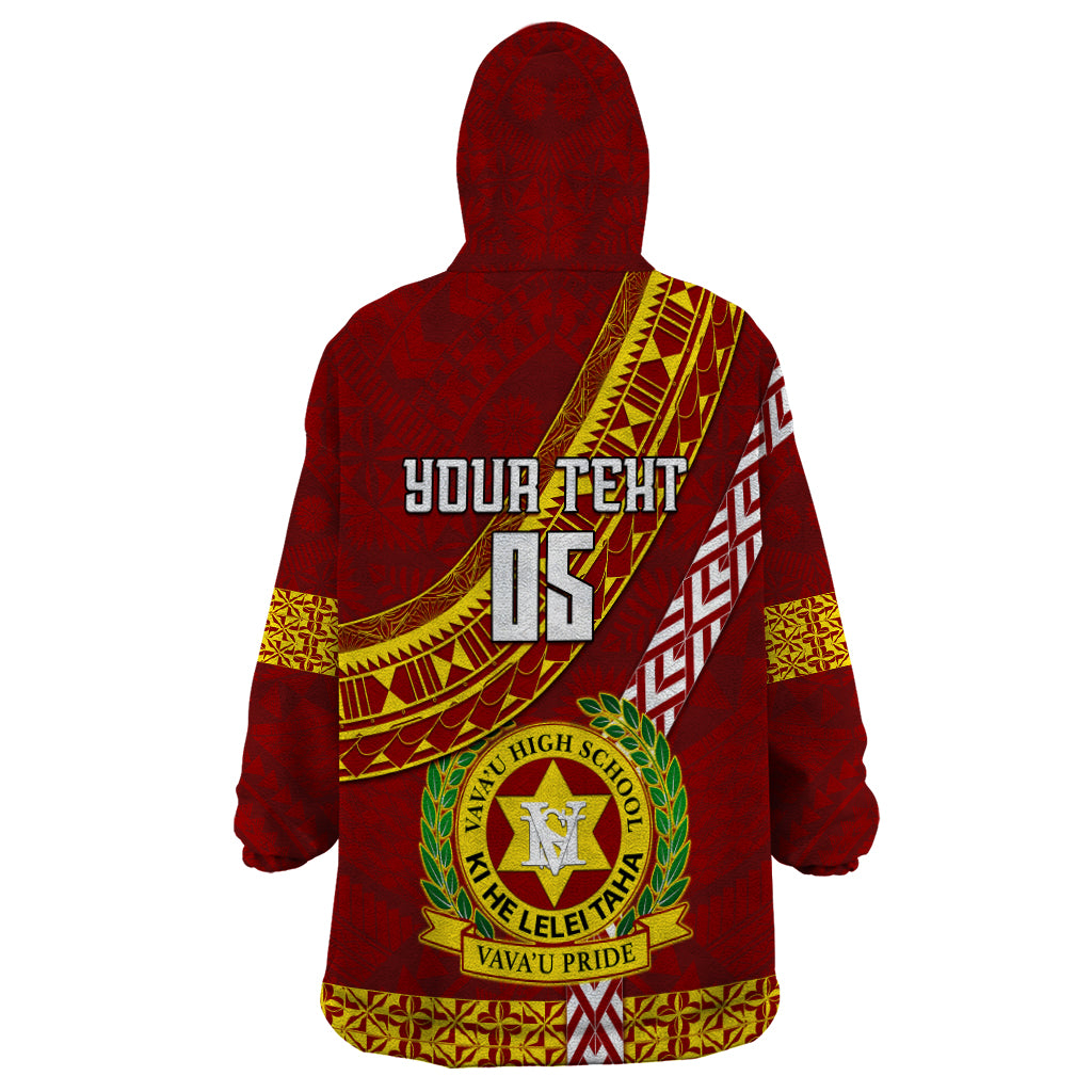 Custom Vavau High School Wearable Blanket Hoodie Tongan Kupesi Pattern LT05 - Polynesian Pride