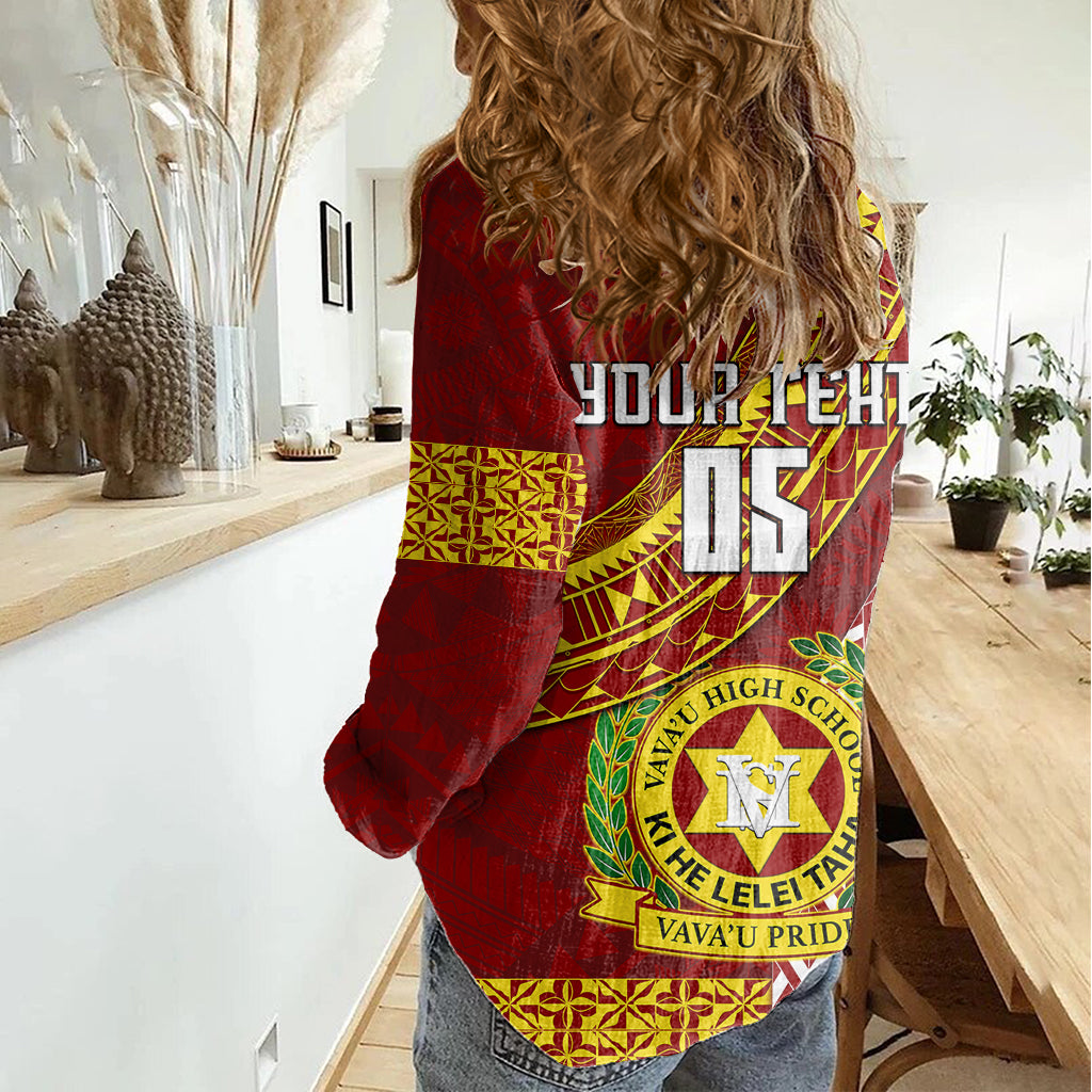Custom Vavau High School Women Casual Shirt Tongan Kupesi Pattern LT05 - Polynesian Pride