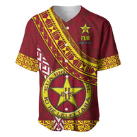 Custom Eua High School Baseball Jersey Tongan Kupesi Pattern LT05 Red - Polynesian Pride