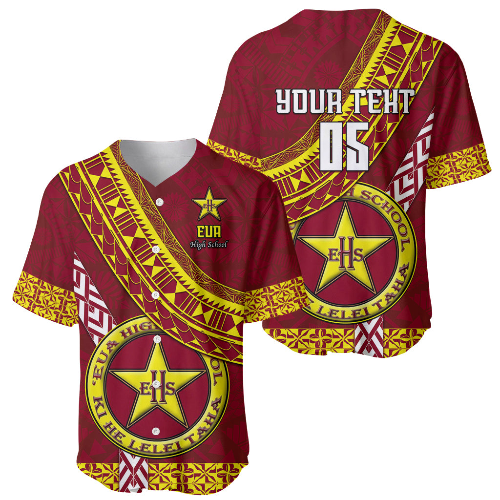 Custom Eua High School Baseball Jersey Tongan Kupesi Pattern LT05 - Polynesian Pride