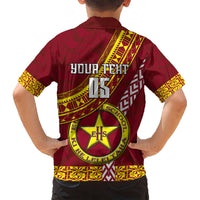 Custom Eua High School Kid Hawaiian Shirt Tongan Kupesi Pattern LT05 - Polynesian Pride