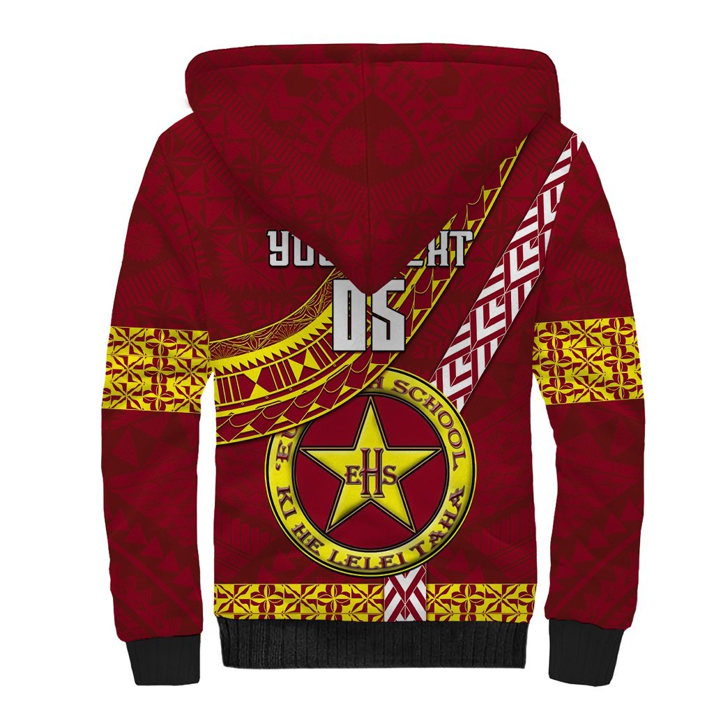 Custom Eua High School Sherpa Hoodie Tongan Kupesi Pattern LT05 - Polynesian Pride