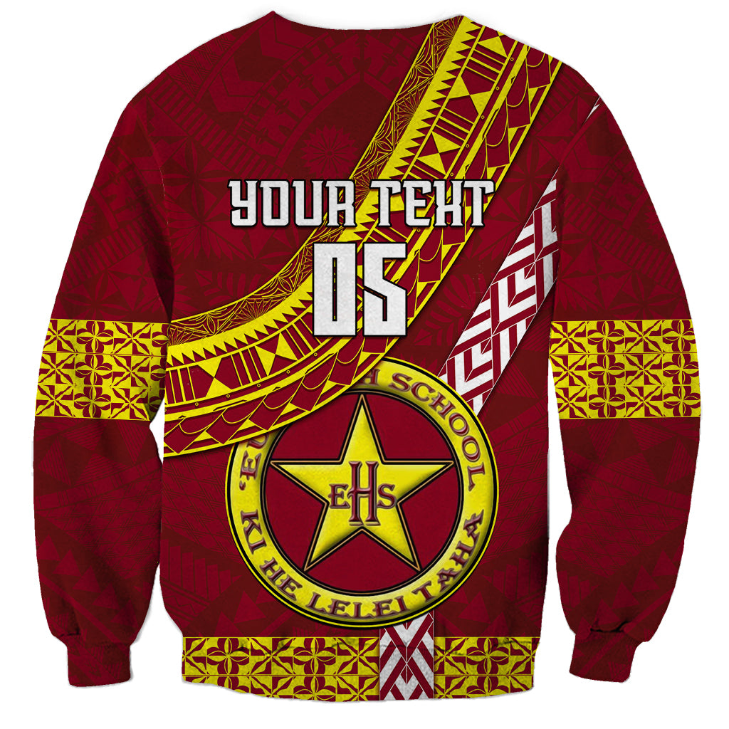 Custom Eua High School Sweatshirt Tongan Kupesi Pattern LT05 - Polynesian Pride