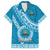 Custom Lavengamalie College Family Matching Off Shoulder Maxi Dress and Hawaiian Shirt Tongan Kupesi Pattern LT05 Dad's Shirt - Short Sleeve Blue - Polynesian Pride