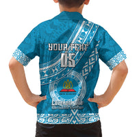 Custom Lavengamalie College Family Matching Short Sleeve Bodycon Dress and Hawaiian Shirt Tongan Kupesi Pattern LT05 - Polynesian Pride