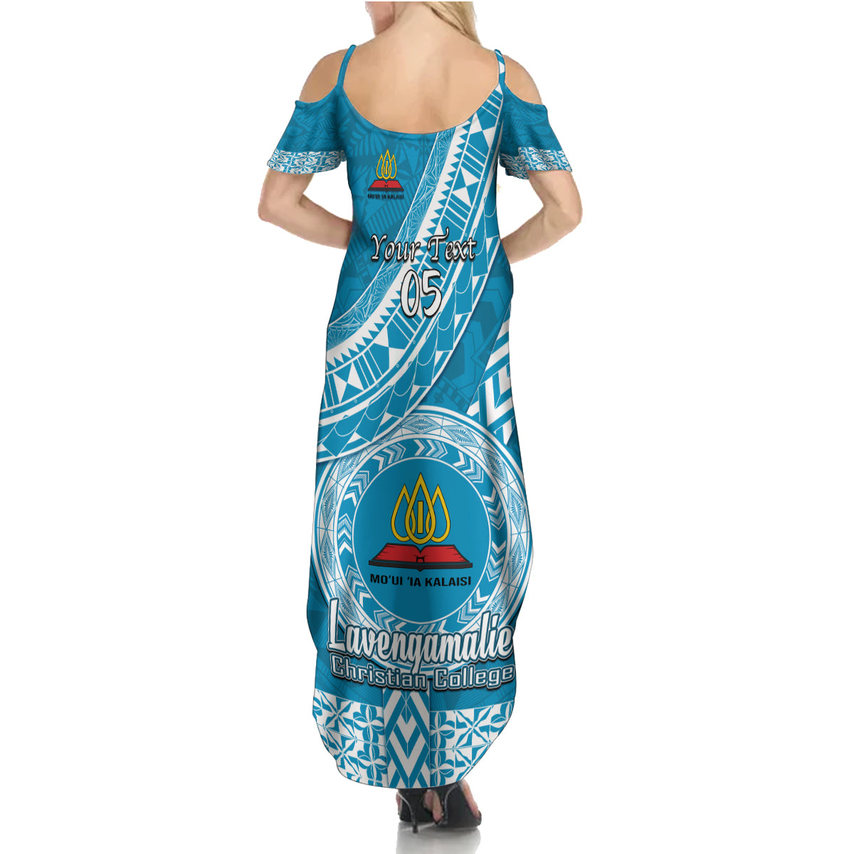 Custom Lavengamalie College Family Matching Summer Maxi Dress and Hawaiian Shirt Tongan Kupesi Pattern LT05 - Polynesian Pride