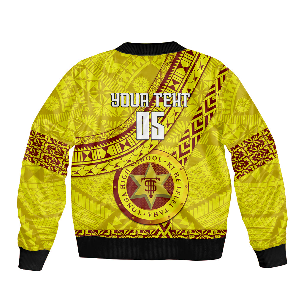 Custom Tonga High School Bomber Jacket Tongan Kupesi Pattern LT05 - Polynesian Pride