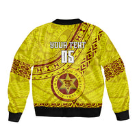 Custom Tonga High School Bomber Jacket Tongan Kupesi Pattern LT05 - Polynesian Pride