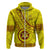 Custom Tonga High School Hoodie Tongan Kupesi Pattern LT05 Zip Hoodie Yellow - Polynesian Pride