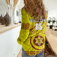Custom Tonga High School Women Casual Shirt Tongan Kupesi Pattern LT05 - Polynesian Pride