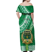 Custom Saineha High School Off Shoulder Maxi Dress Tongan Kupesi Pattern LT05 - Polynesian Pride