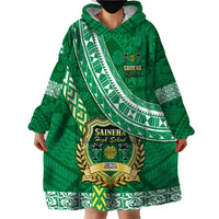 Custom Saineha High School Wearable Blanket Hoodie Tongan Kupesi Pattern LT05 - Polynesian Pride