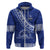 Custom Tupou College Hoodie Tongan Kupesi Pattern LT05 Zip Hoodie Blue - Polynesian Pride