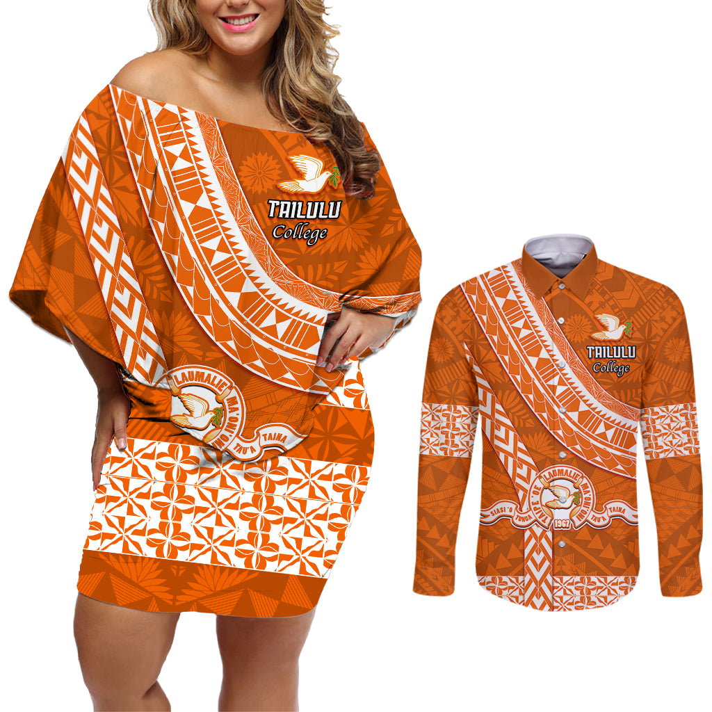 custom-tailulu-college-couples-matching-off-shoulder-short-dress-and-long-sleeve-button-shirts-tongan-kupesi-pattern