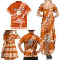 Custom Tailulu College Family Matching Summer Maxi Dress and Hawaiian Shirt Tongan Kupesi Pattern LT05 - Polynesian Pride