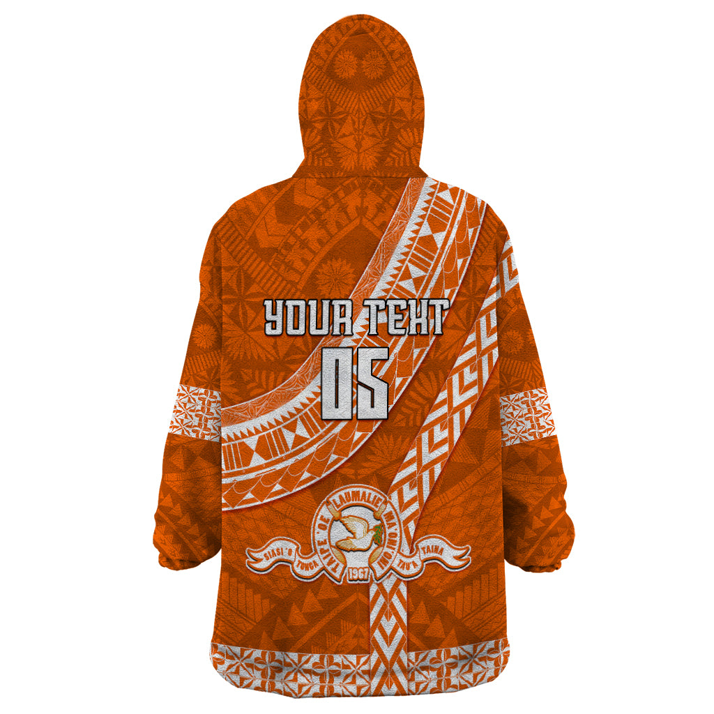 Custom Tailulu College Wearable Blanket Hoodie Tongan Kupesi Pattern LT05 - Polynesian Pride