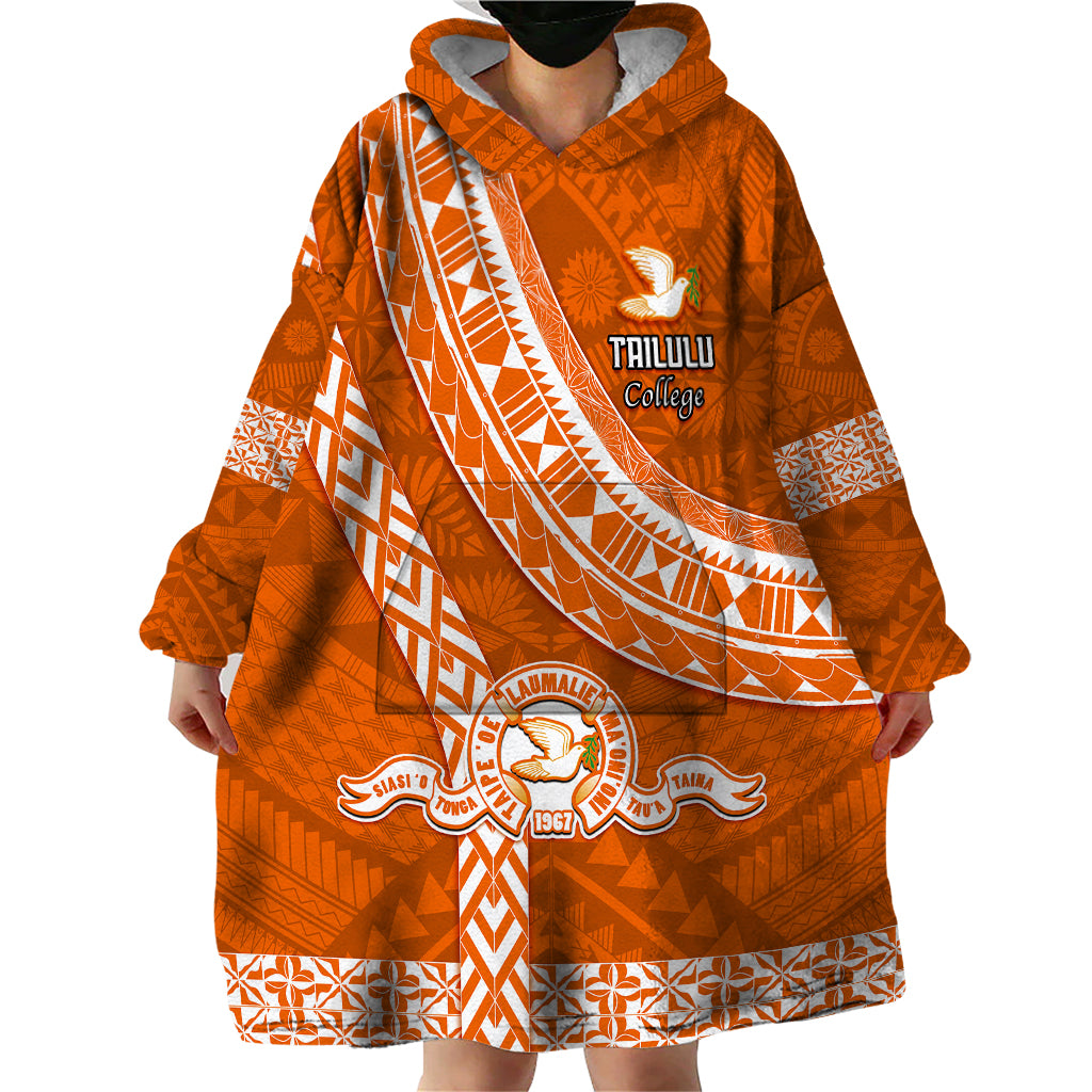 Custom Tailulu College Wearable Blanket Hoodie Tongan Kupesi Pattern LT05 - Polynesian Pride