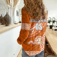 Custom Tailulu College Women Casual Shirt Tongan Kupesi Pattern LT05 - Polynesian Pride