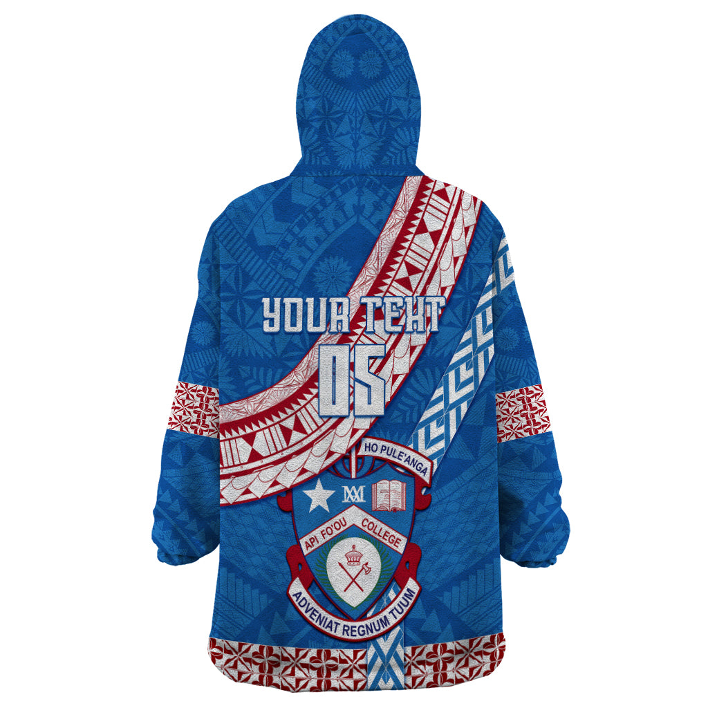 Custom Apifoou College Wearable Blanket Hoodie Tongan Kupesi Pattern LT05 - Polynesian Pride