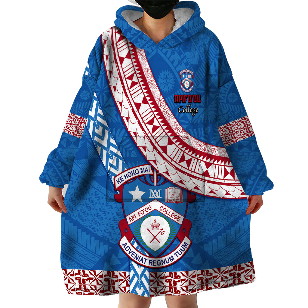 Custom Apifoou College Wearable Blanket Hoodie Tongan Kupesi Pattern LT05 - Polynesian Pride