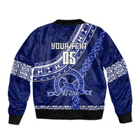 Custom Queen Salote College Bomber Jacket Tongan Kupesi Pattern LT05 - Polynesian Pride