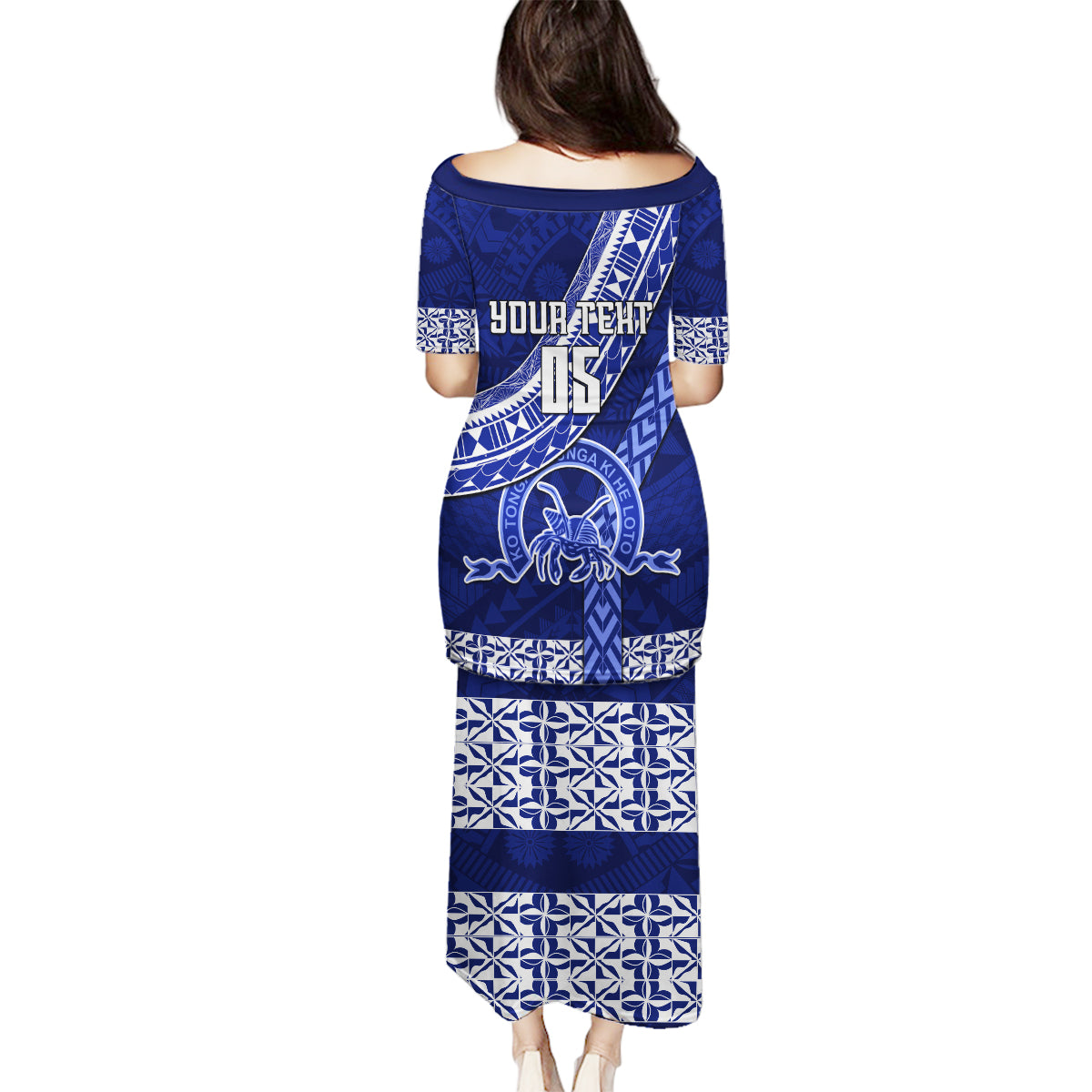 Custom Queen Salote College Family Matching Puletasi Dress and Hawaiian Shirt Tongan Kupesi Pattern LT05 - Polynesian Pride