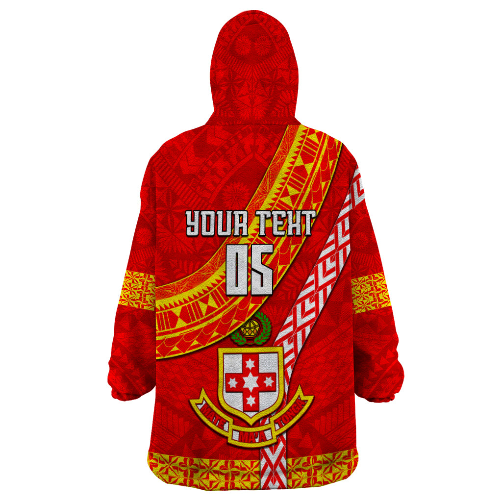 Custom Kolisi Tonga Wearable Blanket Hoodie Tongan Kupesi Pattern LT05 - Polynesian Pride