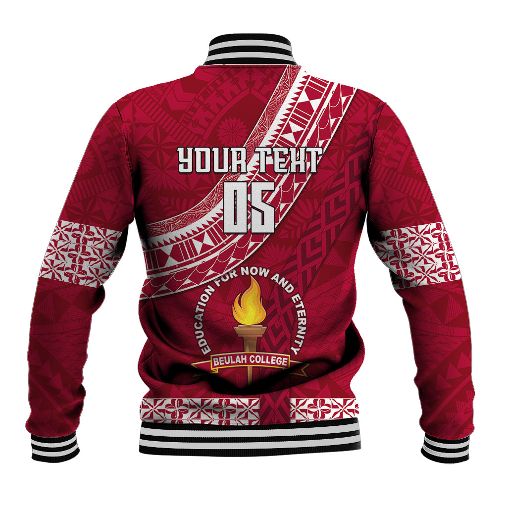 Custom Beulah College Baseball Jacket Tongan Kupesi Pattern LT05 - Polynesian Pride