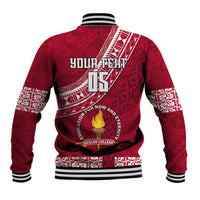Custom Beulah College Baseball Jacket Tongan Kupesi Pattern LT05 - Polynesian Pride