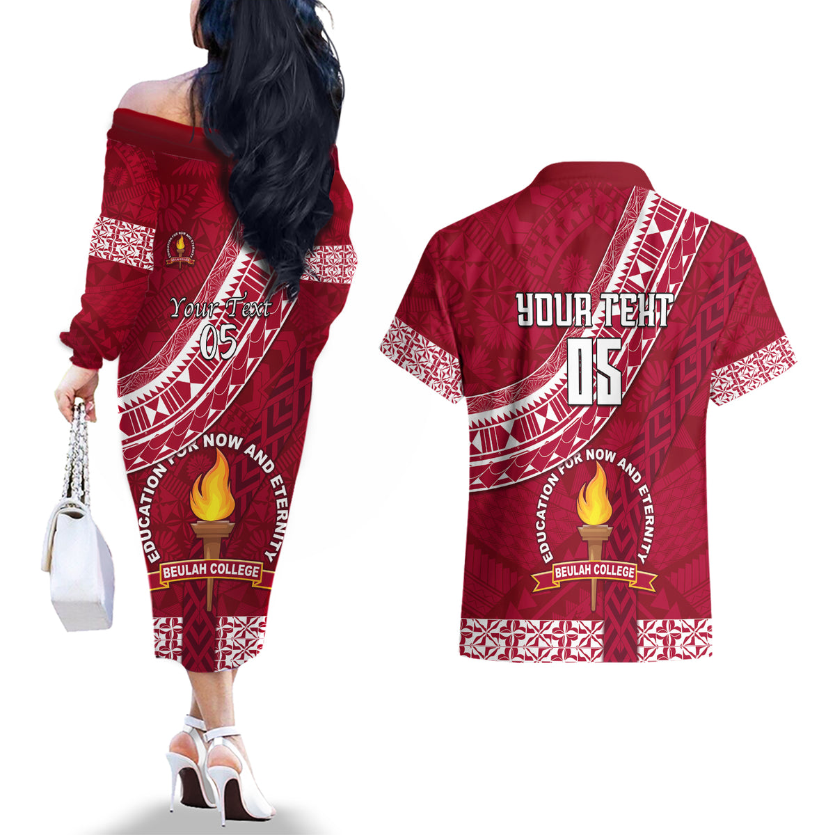 custom-beulah-college-couples-matching-off-the-shoulder-long-sleeve-dress-and-hawaiian-shirt-tongan-kupesi-pattern