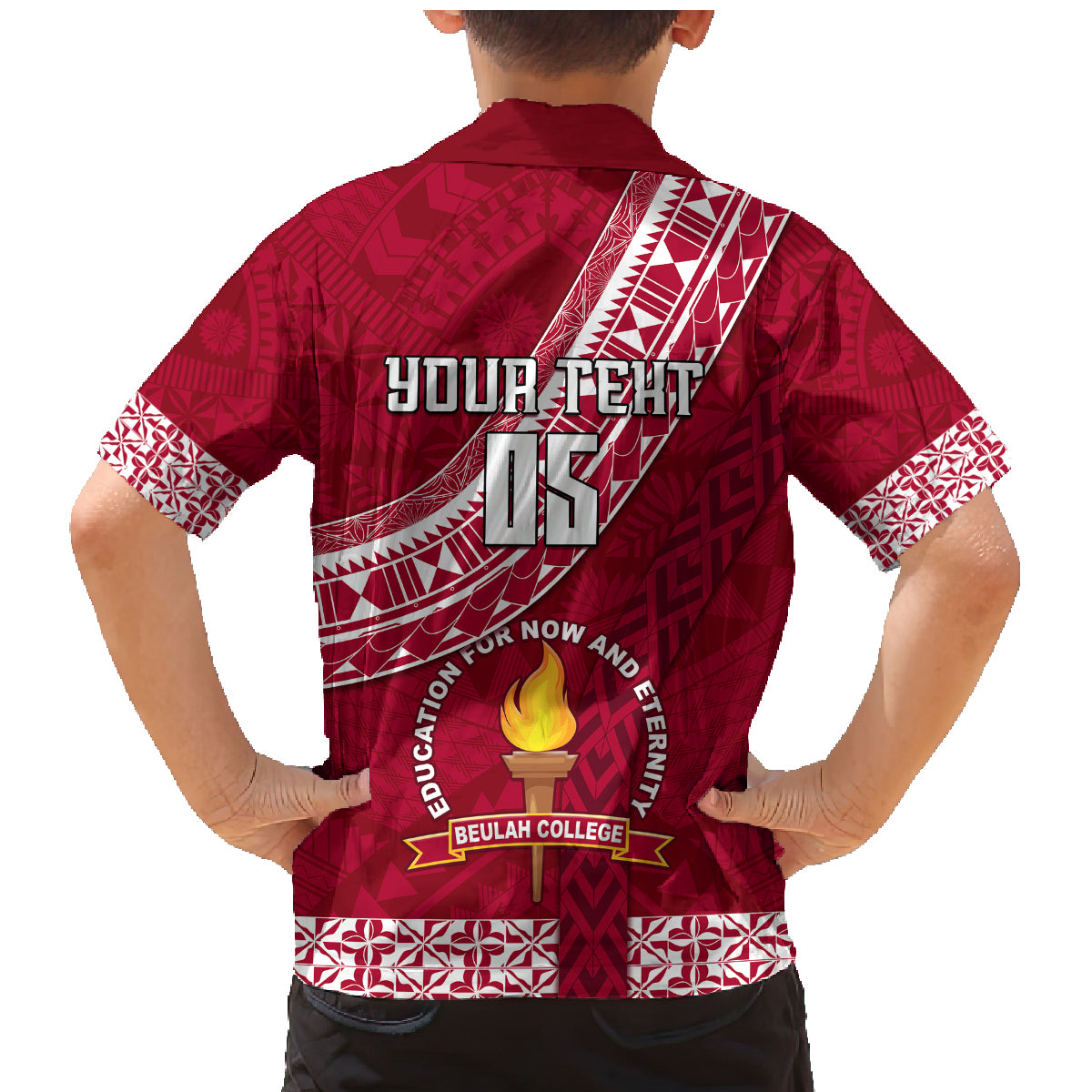 Custom Beulah College Family Matching Mermaid Dress and Hawaiian Shirt Tongan Kupesi Pattern LT05 - Polynesian Pride