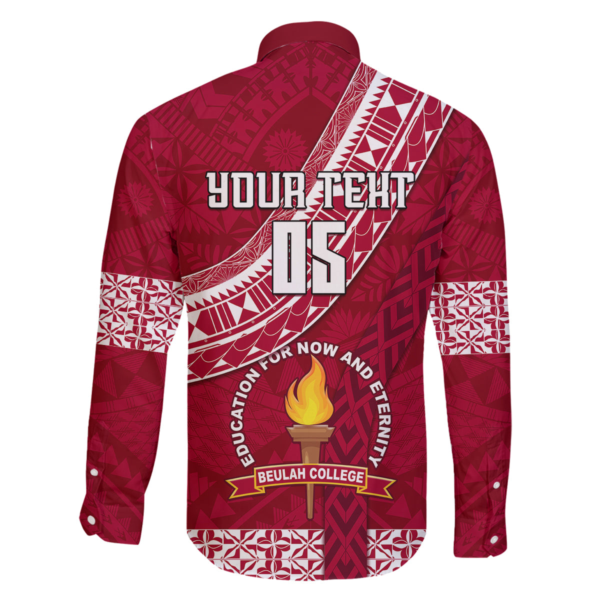 Custom Beulah College Family Matching Puletasi Dress and Hawaiian Shirt Tongan Kupesi Pattern LT05 - Polynesian Pride