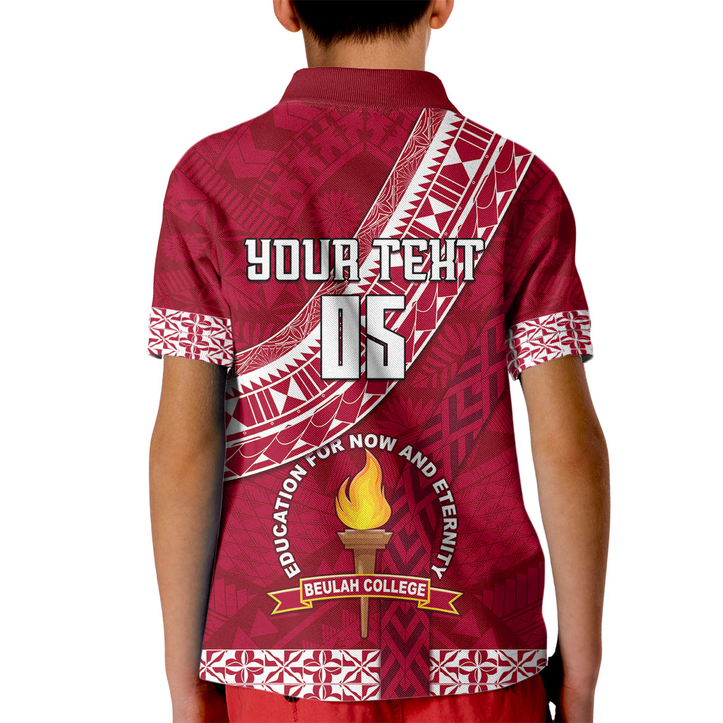 Custom Beulah College Kid Polo Shirt Tongan Kupesi Pattern LT05 - Polynesian Pride