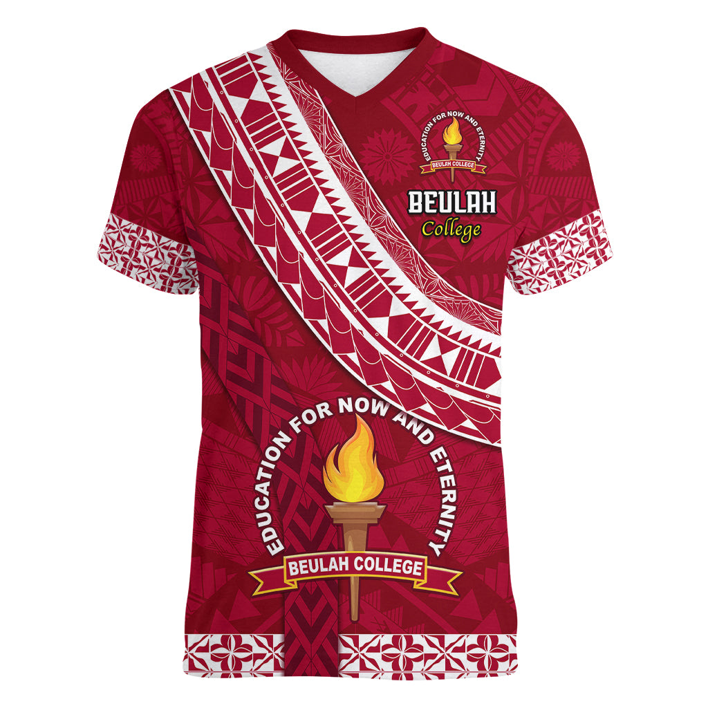 custom-beulah-college-women-v-neck-t-shirt-tongan-kupesi-pattern