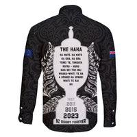 New Zealand Rugby Family Matching Off Shoulder Long Sleeve Dress and Hawaiian Shirt The Haka With Champions Cup LT05 - Polynesian Pride