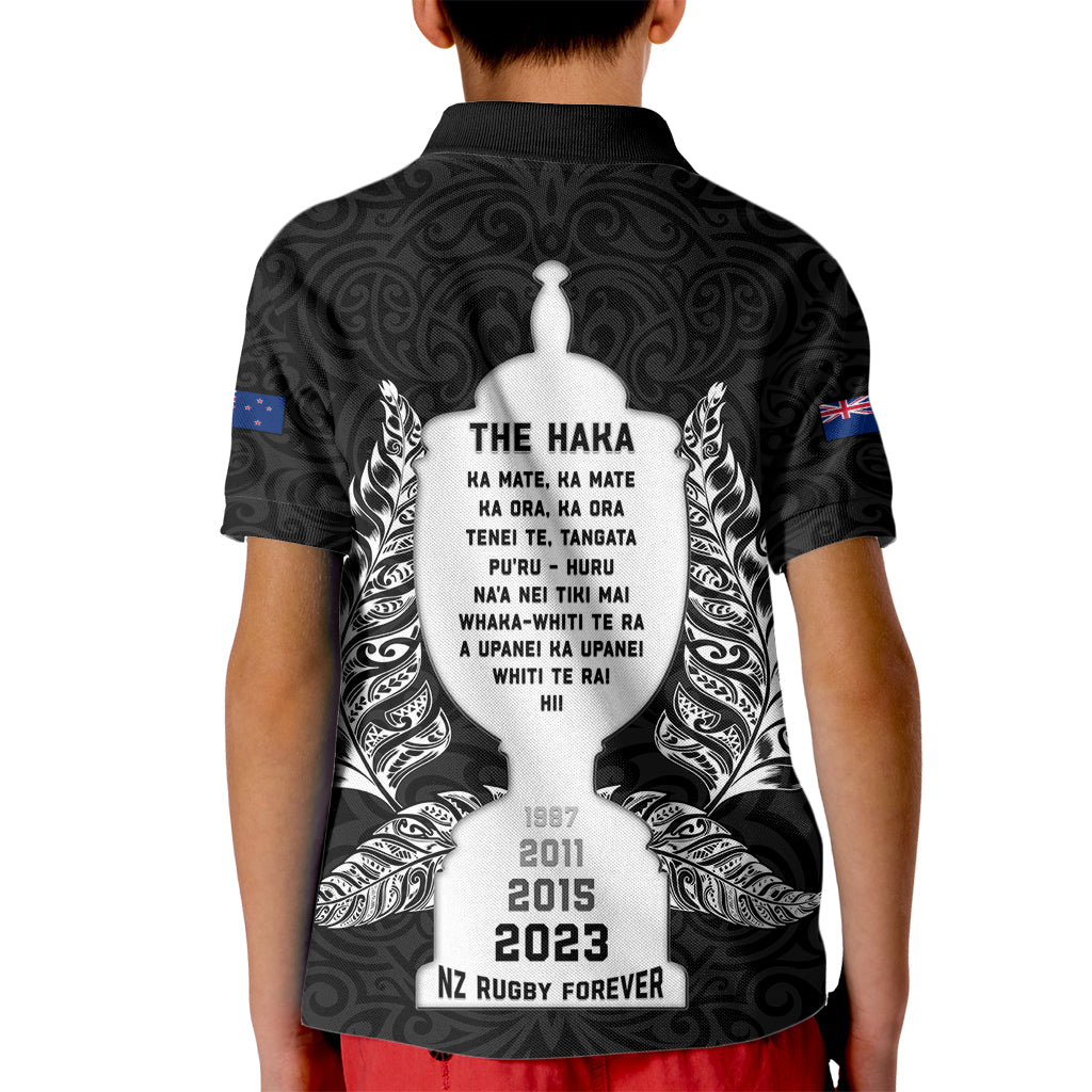 New Zealand Rugby Kid Polo Shirt The Haka With Champions Cup LT05 - Polynesian Pride