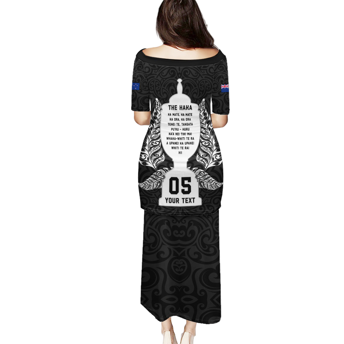 Custom New Zealand Rugby Family Matching Puletasi Dress and Hawaiian Shirt The Haka With Champions Cup LT05 - Polynesian Pride