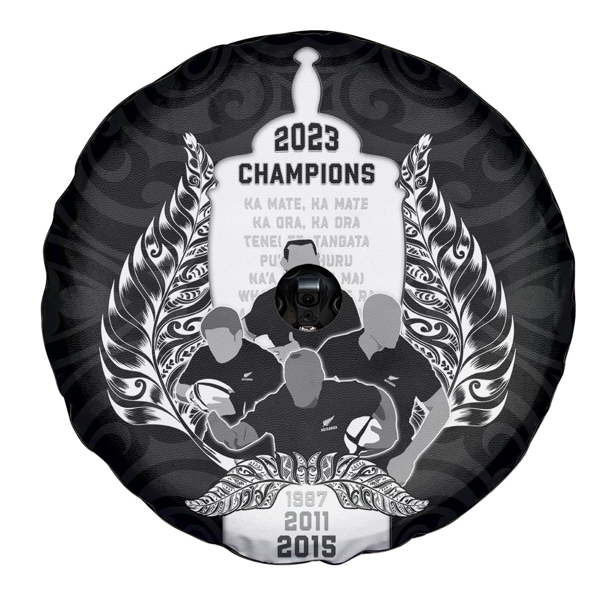 New Zealand Rugby Spare Tire Cover The Haka With Champions Cup LT05 - Polynesian Pride
