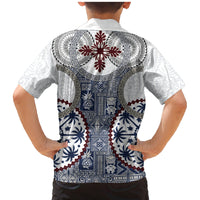 Hawaii Family Matching Mermaid Dress and Hawaiian Shirt Barkcloth Pattern Vintage Style LT05 - Polynesian Pride