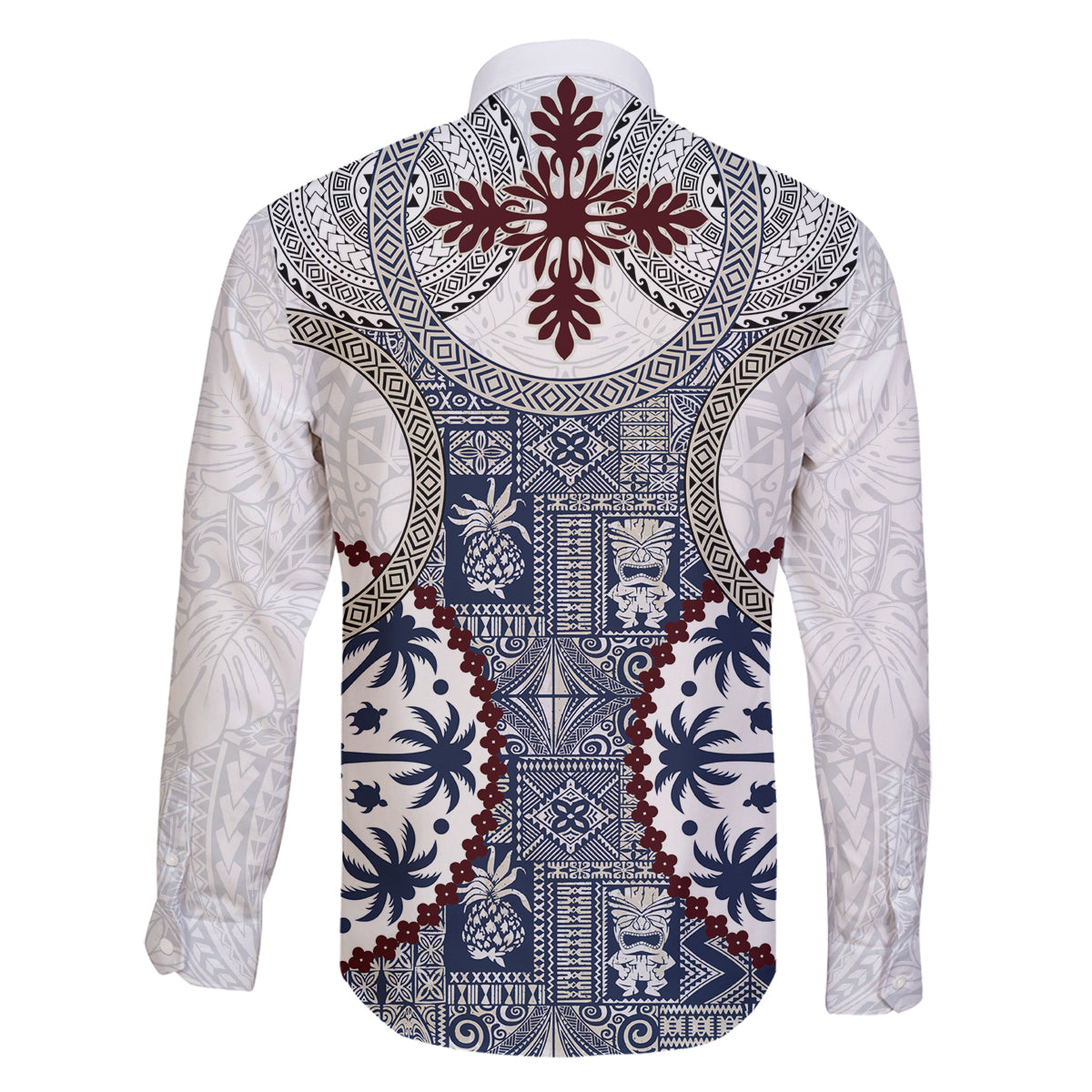 Hawaii Family Matching Off Shoulder Short Dress and Hawaiian Shirt Barkcloth Pattern Vintage Style LT05 - Polynesian Pride