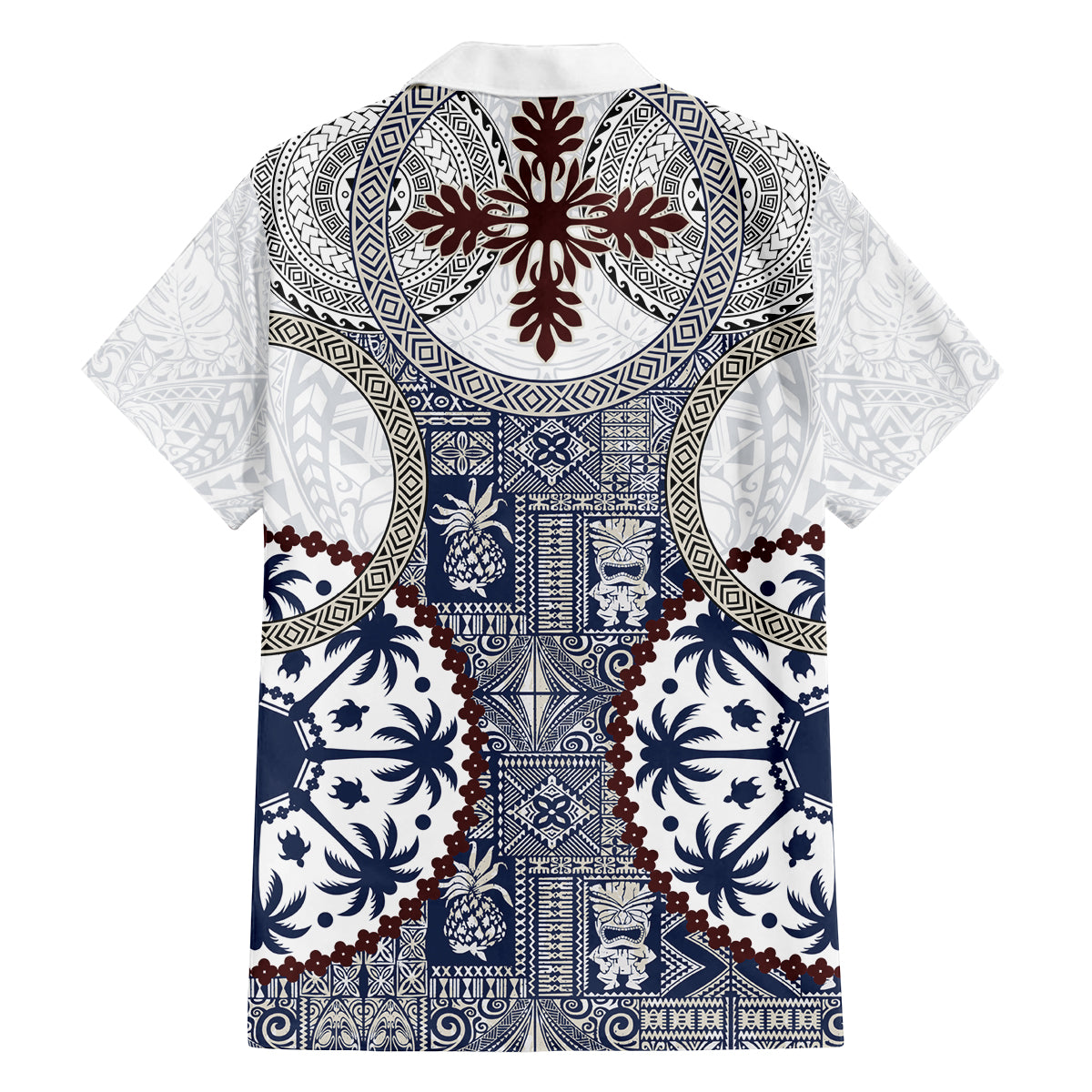 Hawaii Family Matching Puletasi and Hawaiian Shirt Barkcloth Pattern Vintage Style LT05 - Polynesian Pride